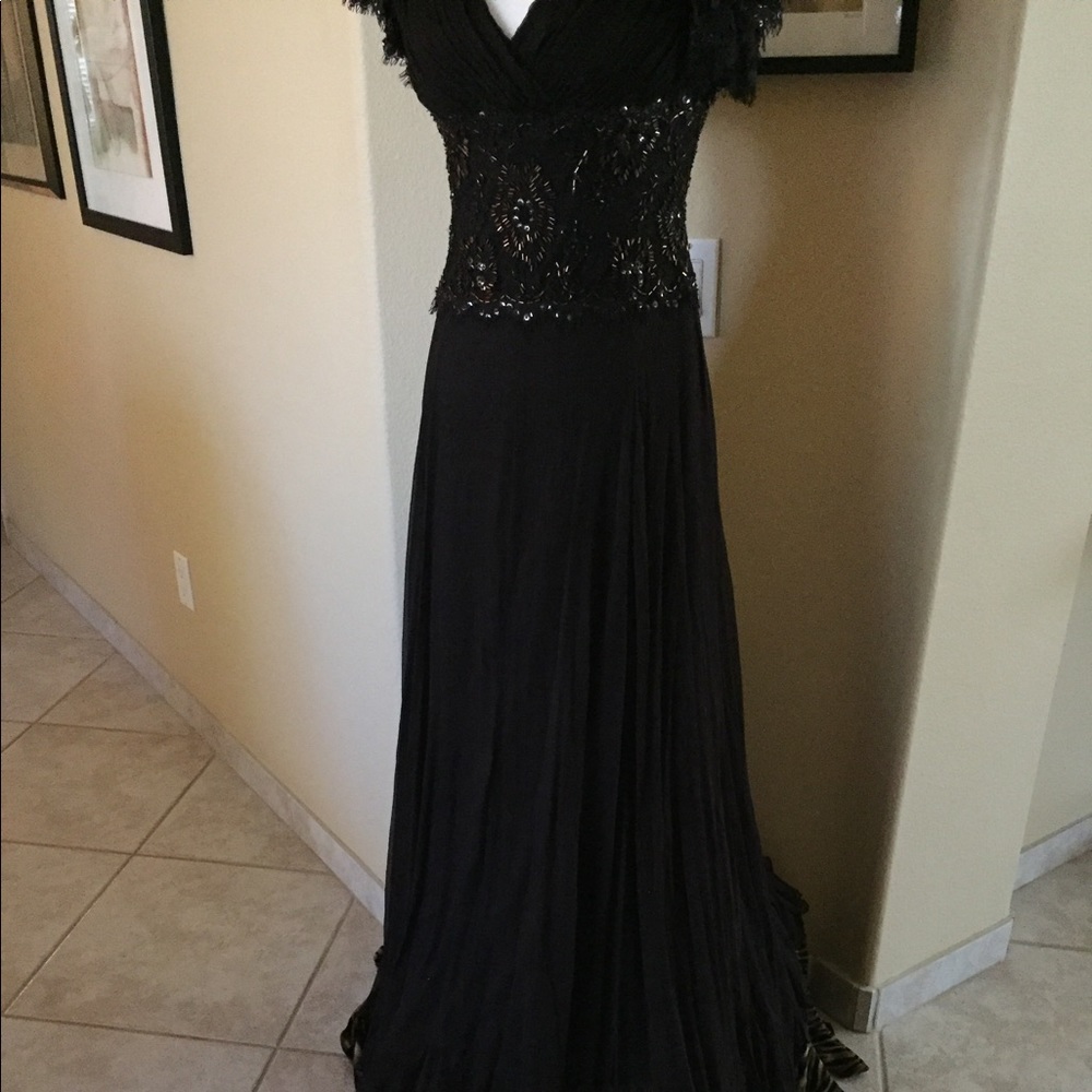 Tadashi Shoji Chocolate Brown Evening Gown
